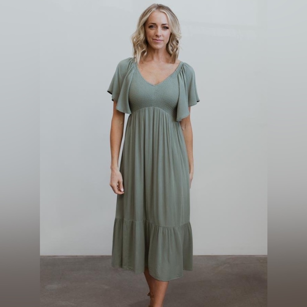 Baltic Born Felicity Smocked Dress in Sage